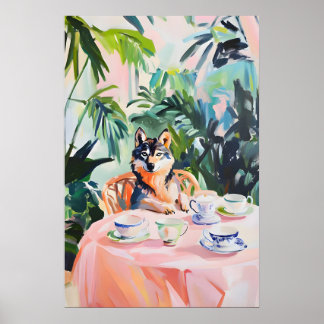 Póster Retro Wolf Poster, Wolf Oil Painting, Vintage Wolf