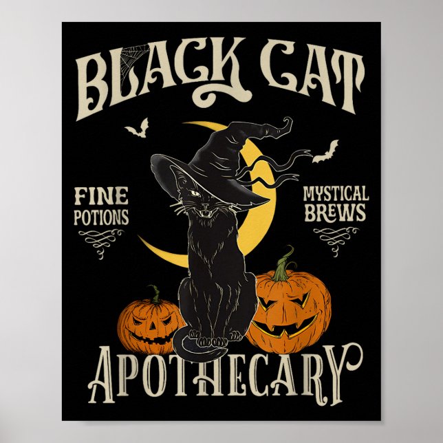 Póster Retro Y Halloween Costume Black Cat M Athecary  (Frente)