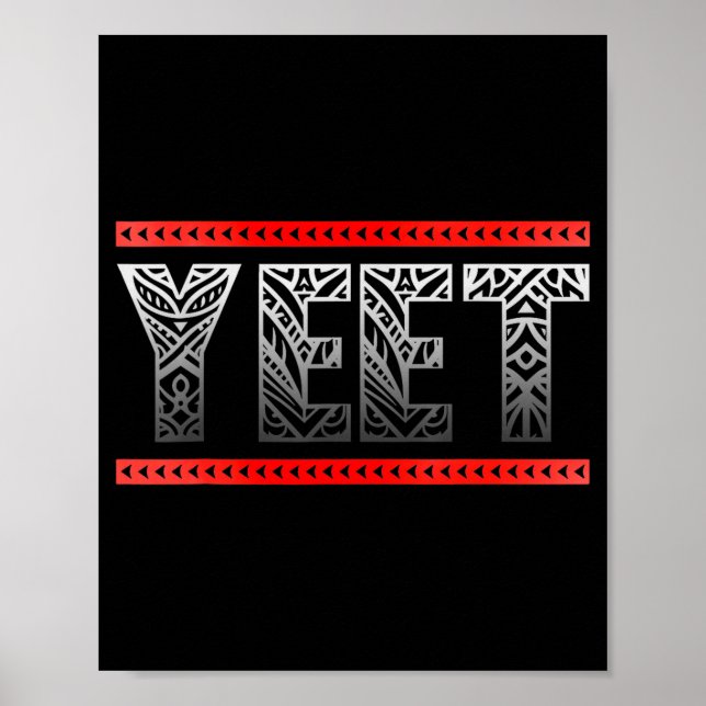 Póster Retro Yeet Tribal Art Funny Saying Meme Mens Women (Frente)