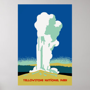 Póster Retro Yellowstone Park