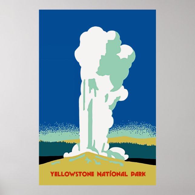 Póster Retro Yellowstone Park (Frente)