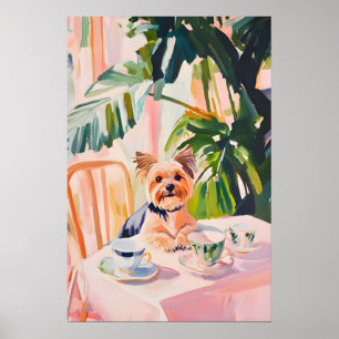Póster Retro Yorkshire Terrier, Yorkshire Terrier