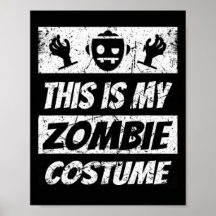 Póster Retro Zombies Halloween Niños Disfraces divertidos