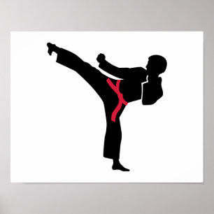 Póster Retroceso del karate de los artes marciales