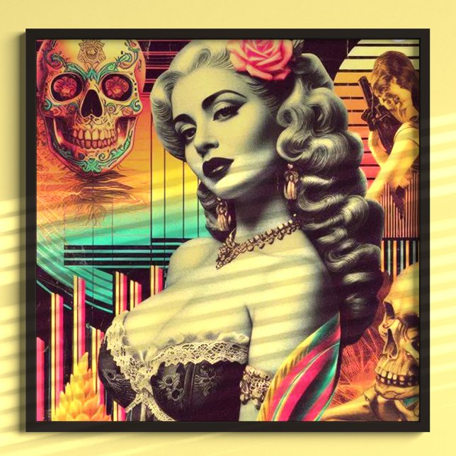 Póster Retrofuturismo Collage Pin up (Subido por el creador)