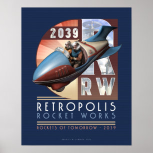 Póster Retropolis Rocket trabaja el poster (16x20")