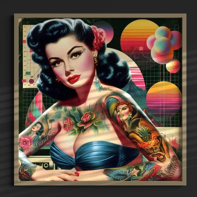 Póster Retrowave Pin-up de los años 1980 (Subido por el creador)