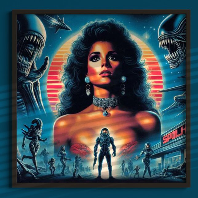 Póster Retrowave Sci-fi Mujer De Los 80 (Subido por el creador)