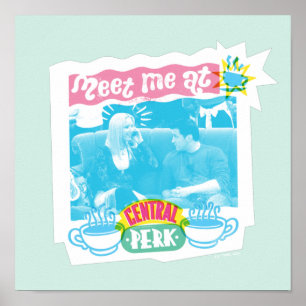 Póster Reúnete conmigo en Central Perk Neon Graphic