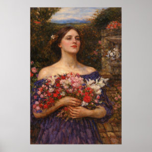 Póster Reunid Rosas por John William Waterhouse