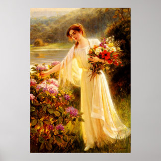 Póster Reuniendo flores