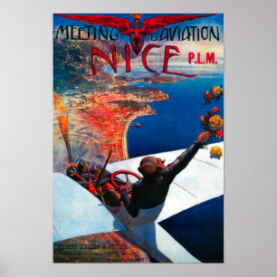 Póster Reunión D' Aviation en Niza, Poster de Francia