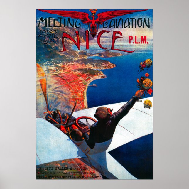 Póster Reunión D' Aviation en Niza, Poster de Francia (Frente)