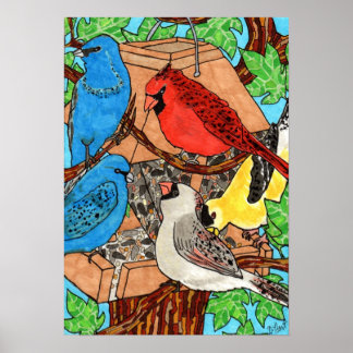 Póster Reunión de alimentadores de aves