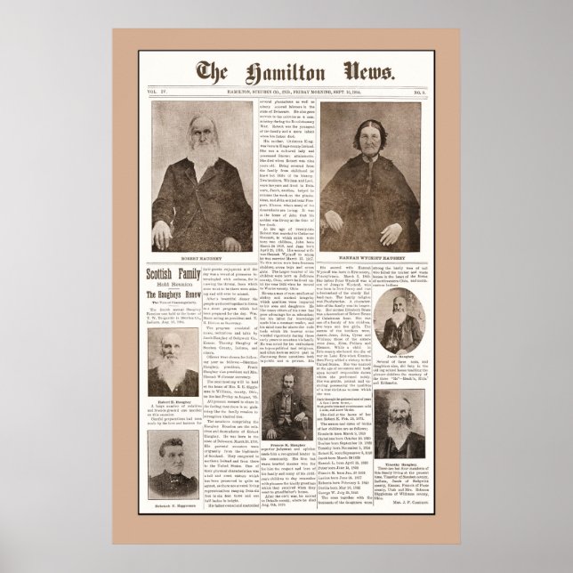 Póster Reunión de Haughey Family - 16 sep. 1904 - Brown (Frente)