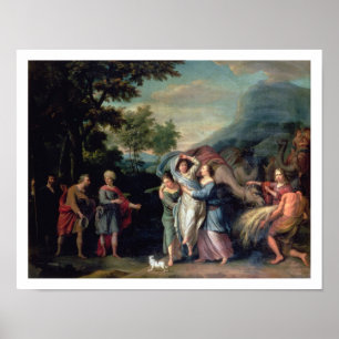 Póster Reunión de Jacob y de Laban con Raquel, Leah y S