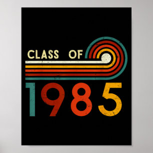 Póster Reunión de la clase retro vintage de 1985 40º
