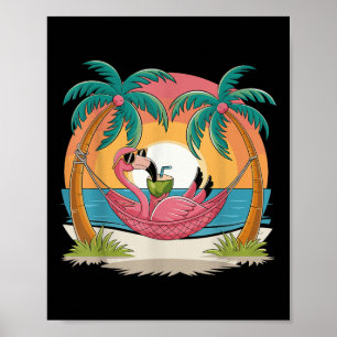 Póster Reunión de la familia Flamingo Summer Vacation