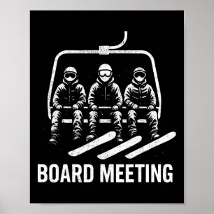 Póster Reunión de la Junta de Snowboard Telesilla Esquiad