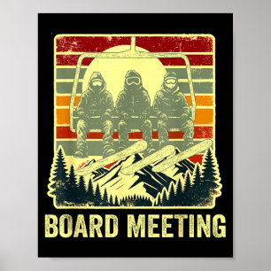 Póster Reunión de la Junta de Snowboard Telesilla Esquiad