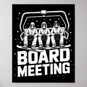 Póster Reunión de la Junta de Snowboard Telesilla Esquiad