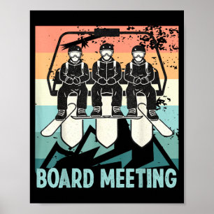 Póster Reunión de la Junta de Snowboard Telesilla Esquiad