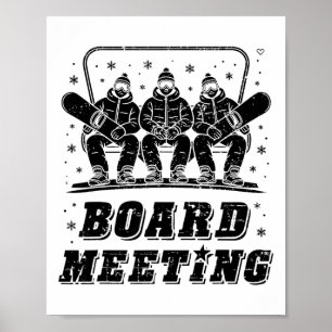 Póster Reunión de la Junta de Snowboard Telesilla Esquiad