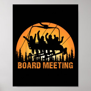 Póster Reunión de la Junta de Snowboard Telesilla Esquiad