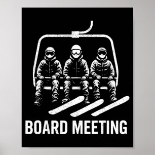 Póster Reunión de la Junta de Snowboard Telesilla Esquiad