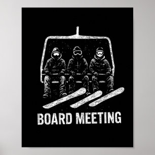 Póster Reunión de la Junta de Snowboard Telesilla Esquiad