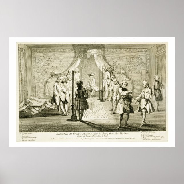 Póster Reunión de masones libres para el inicio de Mamáes (Frente)