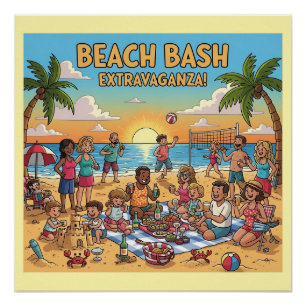 Póster Reunión de playa