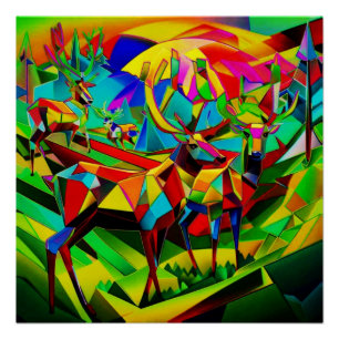 Póster Reunión de renos en el valle