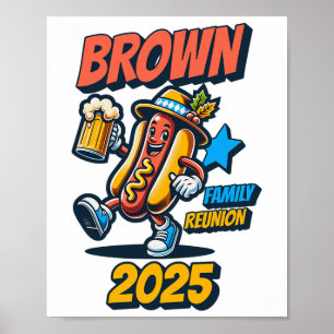 Póster Reunión Familiar Brown 2025 Su Personalizada Coinc