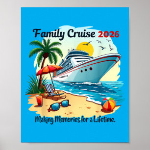 Póster Reunión Familiar Crucero Vacaciones 2026 Viaje