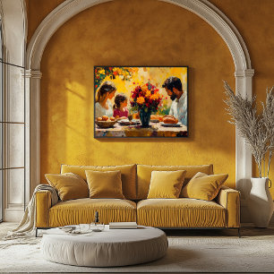 Póster Reunión familiar fauvista: vibrante y cálida