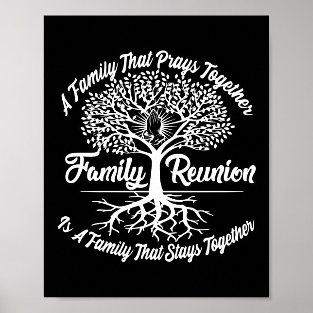 Póster Reunión Familiar Una Familia Reza Juntos (Frente)