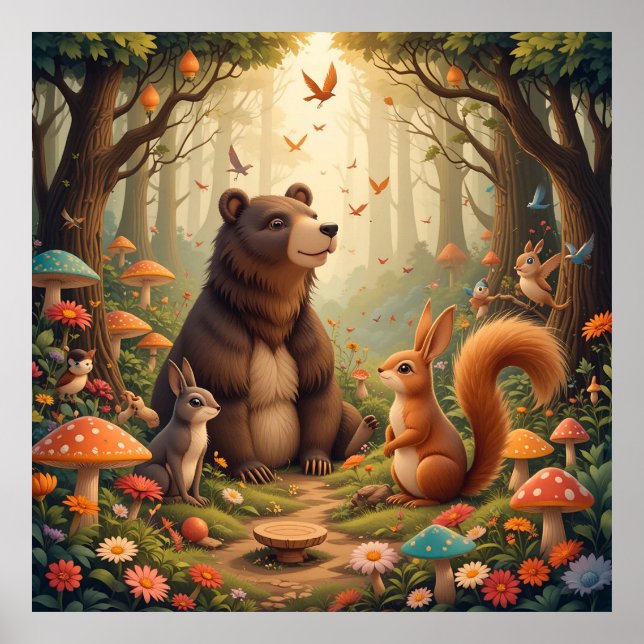 Póster Reunión forestal de animales curados (Frente)