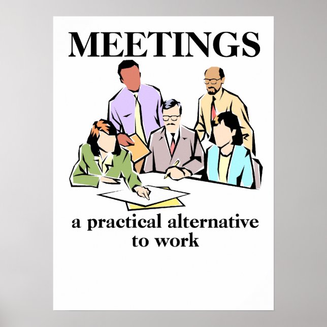 Póster Reuniones Office Humor Workplace Funny Print Poste (Frente)