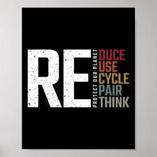 Póster Reutilización Repensar Repensar Repensar Reutiliza