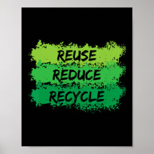 Póster Reutilizar Reducir la Gracia del Reciclaje Ecológi