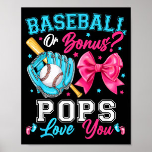 Póster Revelación de género Baseball o lazos Tu papá te a
