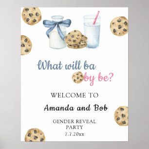 Póster Revelación de género de Leche y Galletas Bienvenid