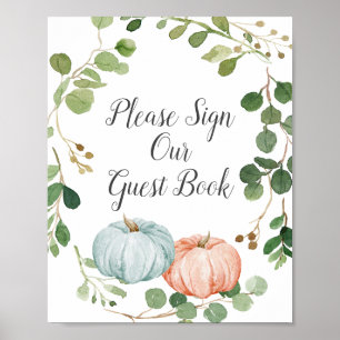 Póster Revelación de sexo de calabaza Por favor Rótulo a 