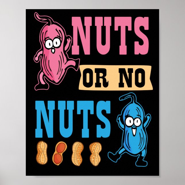 Póster Revelación de sexo de nueces o no nueces de bebés (Frente)