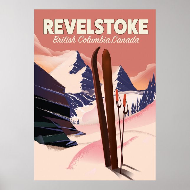 Póster Revelstoke British Columbia, Canada Ski poster (Frente)