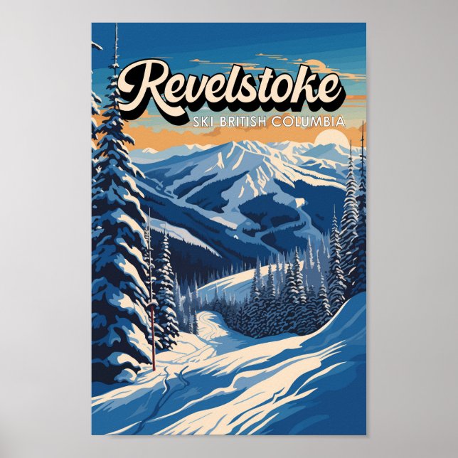 Póster Revelstoke Canada Winter Vintage (Frente)