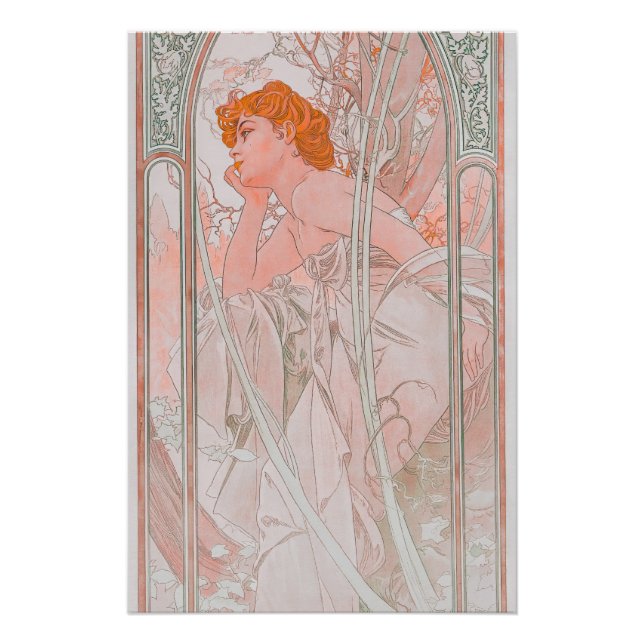 Póster Reverie du Soir (1899) de Alphonse Mucha (Anverso)