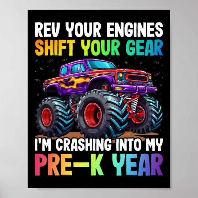 Póster Revertir Sus Motores Cambiar Mi Año Prek - 100 Día (Frente)