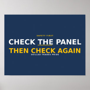 Póster Revisa el Panel y Luego Revisa de Nuevo — Segurida